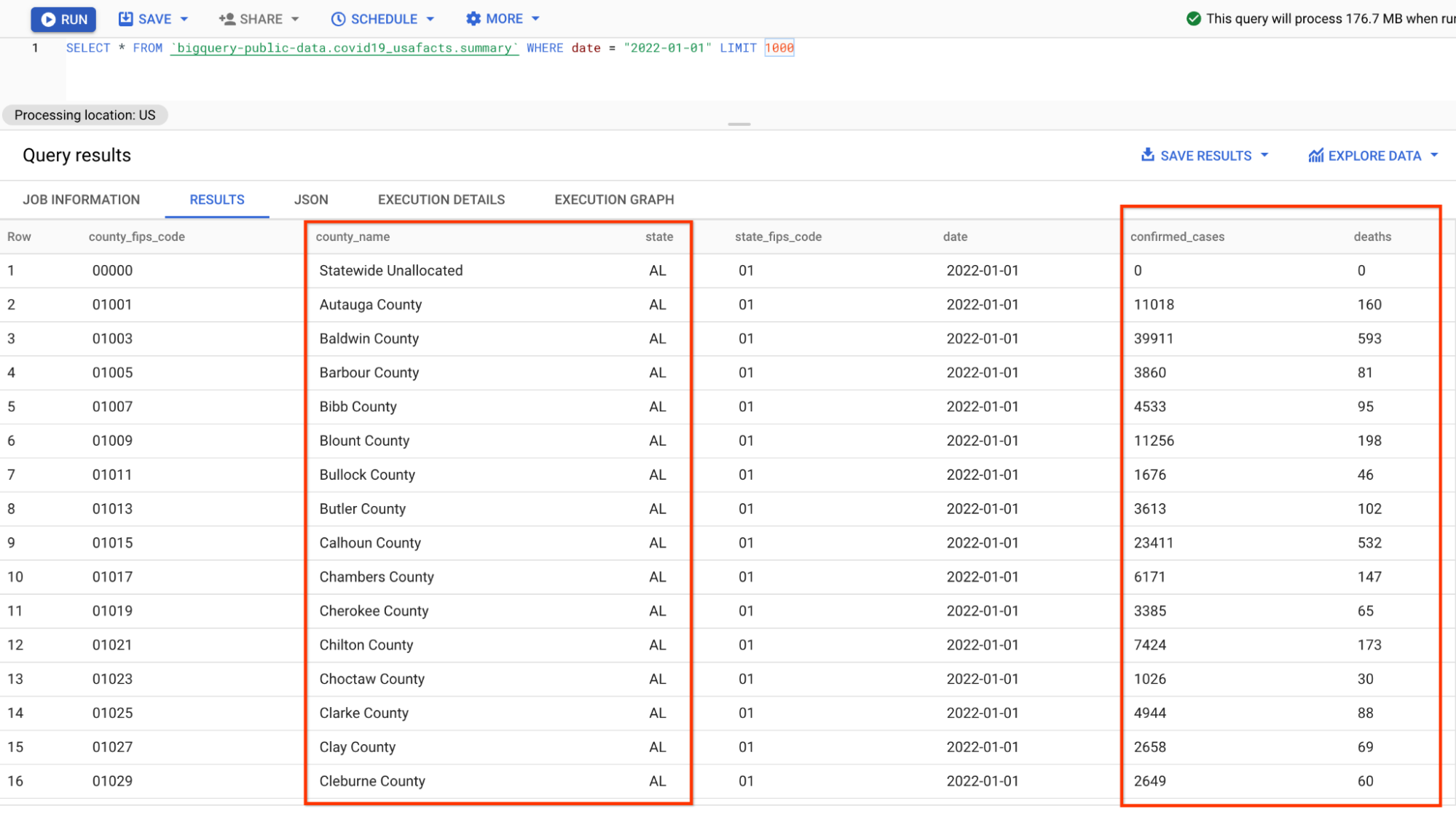 Beam SQL in Notebooks: preview of cloud data.