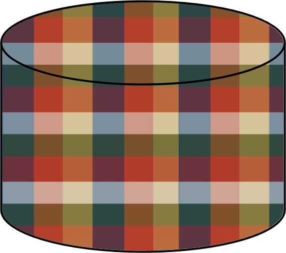 A plaid storage cylinder