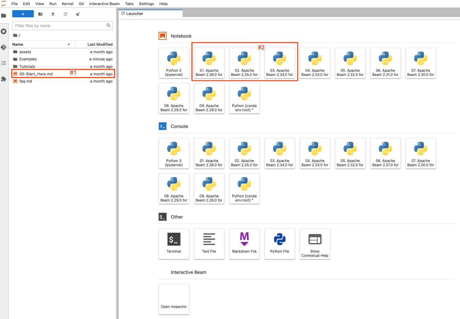Beam SQL in Notebooks: landing page