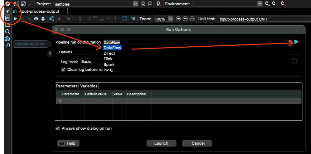 Apache Hop pipeline editor